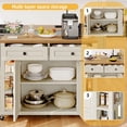 thumbnail image 6 of DWVO Kitchen Storage Cart with Adjustable Shelves, Rolling Kitchen Island with Drawers and Doors, off-White, 6 of 11