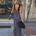 thumbnail image 4 of Women’s Sleeveless Maxi Dress with Cross Halter Neck and Loose Fit Long Length Casual Summer Sundress Gray L, 4 of 5