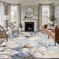 thumbnail image 3 of White Magnolia Area&nbsp;Rug 6x9ft Farmhouse Flowers Non-Slip&nbsp;Washable Square&nbsp;Rugs Soft Felt Indoor Floor Mat for Bedroom Kitchen Living Room Bathroom, 3 of 9