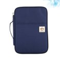 thumbnail image 2 of GOOHOCHY Bolsa de documentos A4 multifuncional, portátil, para hombres y mujeres, organizador de carteras, viajes de negocios, maletín con cremallera, estuche de almacenamiento (azul marino), 2 of 7