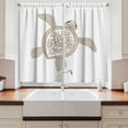 thumbnail image 2 of Ambesonne Turtle Kitchen Curtains, Floral Shell Spirals, 55"x45", White and Chestnut Brown, 2 of 3