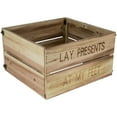 thumbnail image 3 of Northlight 18" Wood Crate "Lay Presents at My Feet" Christmas Tree Collar, 3 of 9