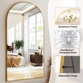 thumbnail image 3 of GRAHMCY 78" x 35.2" Arched Large Full Length Mirror Wall Mounted Floor Mirror with Stand, Gold, 3 of 5