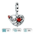thumbnail image 6 of 925 Sterling Silver Charm for Bracelets Skull Heart Ruby Pendant Charm Women Bracelet Charm, 6 of 7