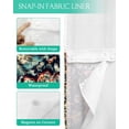 thumbnail image 3 of No Hook Shower Curtain with Snap in Liner, Retro Middle Ages Abstract Geometric Texture Hotel Shower Curtains for Bathroom, Washable Shower Curtain Liner Set with Mesh Top Window, 72"x96", 3 of 6