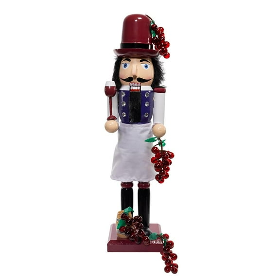 Kurt Adler 15-inch Wooden Wine Nutcracker