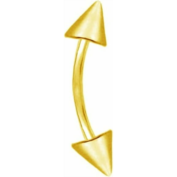 Ritastephens 14k Solid Gold Yellow Cone Eyebrow Ring Body Jewelry