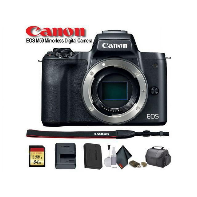 Canon EOS M50 Mirrorless Digital Camera (Intl Model) (2680C001) Starter Bundle