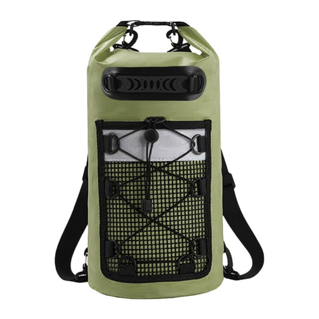 Mochila estanca flotante IPX6, impermeable, ligera y resistente para senderismo. Verde
