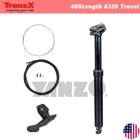 TranzX 30.9 Dropper Post Seatpost 400mm length 120mm With Travel Remote Lever-YSP18JL In Bulk,No Retail Box