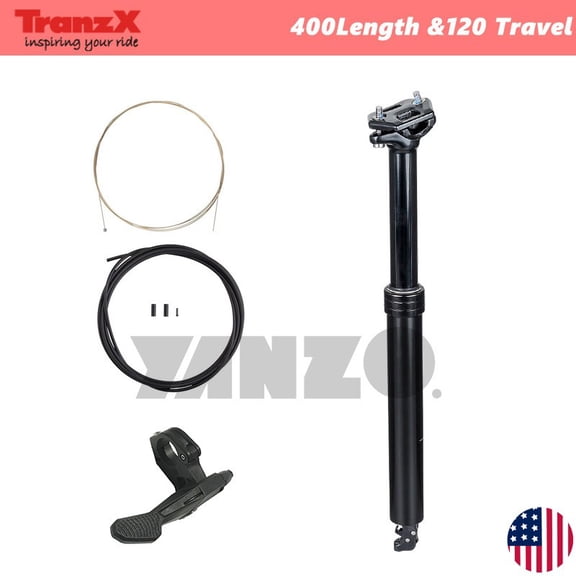 TranzX 30.9 Dropper Post Seatpost 400mm length 120mm With Travel Remote Lever-YSP18JL In Bulk,No Retail Box