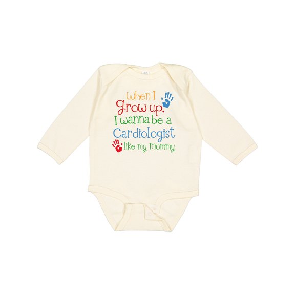 Inktastic Cardiologist Like Mommy Boys or Girls Long Sleeve Baby Bodysuit