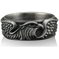 thumbnail image 3 of Winged Eagle Handmade Sterling Silver Men Band Ring, Silver Men Bird Ring, Silver American Eagle Biker Ring, Ornament Ring, Animal Band Ring, 3 of 5