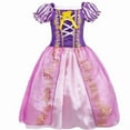 thumbnail image 6 of Jurebecia Girls Princess Costume, Floral Puffy Dress for Halloween Cosplay, Kids Birthday Party Dress with Accessories 6(4-5Years), 6 of 12