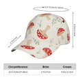 thumbnail image 2 of Balery Cartoon Flat Mushrooms Gorra de béisbol de tamaño ajustable para correr, entrenar y actividades al aire libre. Gorra de papá para todas las estaciones., 2 of 6