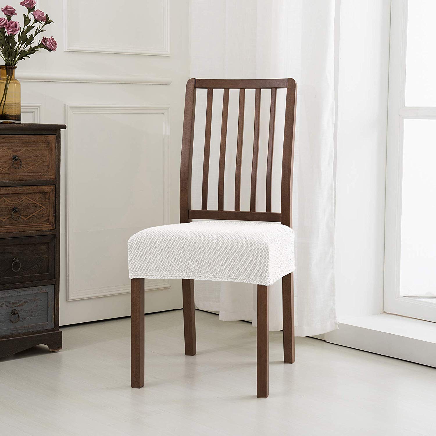 Subrtex Jacquard Dining Room Chair Slipcovers Sets Stretch Furniture