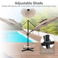 thumbnail image 2 of Ainfox 10ft Double Top Heavy-Duty Patio Cantilever Umbrella with lights and Cross Base, Outdoor Large Offset Hanging Aluminum Rotation Sun Shade Solar Umbrella with 360°Rotation Adjustable,Khaki, 2 of 10