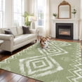thumbnail image 3 of Sage Green Geometric Area Rug 5x7 Washable Rug Non Slip Watercolor Tie-dye Tribal Painting Art Large Area Rug Soft Stainresistant Indoor Floor Carpet for Living Room Bedroom Home Office Dining Room, 3 of 8