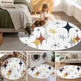 thumbnail image 5 of Round Rug 5Ft Washable Non-Slip, Diamond Circle Area Rugs for Living Room Bedroom, Modern Geometric Middle Century Grey Yellow Red Indoor Floor Mats Carpet Runner for Home Decor Aesthetic, 5 of 8