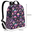 thumbnail image 4 of Lsque cartoon Skull rainbow space Pattern Backpack – School Travel Canvas Daypack with Ergonomic Padded Straps, Multiple Compartments & Leather Handle, 4 of 5