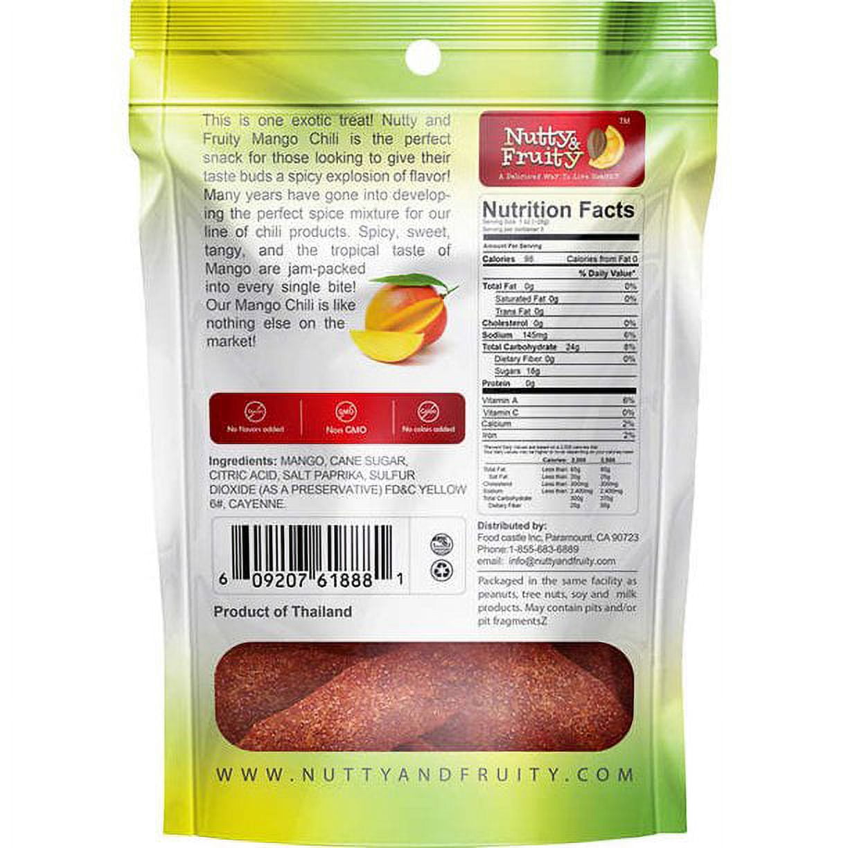 [3 Packs] Nutty & Fruity Gourmet Dried Fruit, Chili Mango, 30 oz
