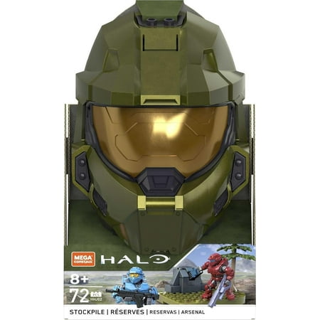 Mega Construx HALO Stockpile Master Chief Green Helmet Set 72pcs