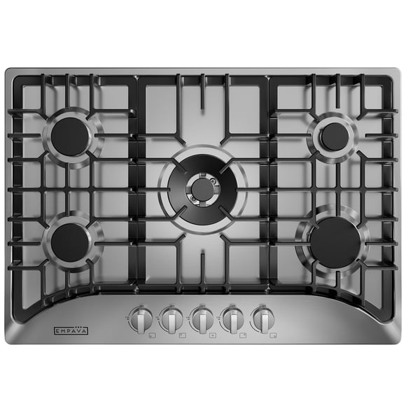 Empava 30" Gas Stove Cooktop with 5 Italy Sabaf Sealed Burners NG/LPG Convertible(30GC5B70C) in Stainless Steel