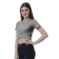 thumbnail image 3 of Moomaya Haut à Ourlet Croisé pour Femmes Manches Courtes Col Rond Tee-Shirt Blouse, 3 of 6