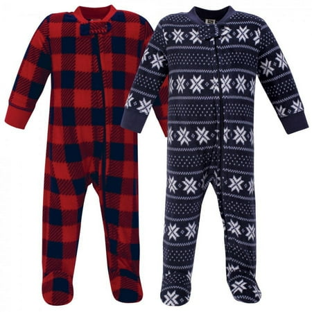 UPC: 0660168587807 | Hudson Baby Infant Boy Fleece Zipper Sleep and Play 2pk  Sweater Plaid  6-9 Months