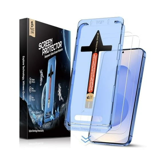 2 Pack for Samsung Galaxy S25  Plus 6.7inch Tempered Glass Screen Protector, Bubble Free, Easy Installation, Auto Dust-Elimination