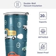 thumbnail image 4 of GZHJMY Cartoon Truck Cars Travel Mug Insulated Tumbler with Lid and Straw Cute Bus Stainless Steel Vacuum Keeps Drinks Cold, 4 of 7