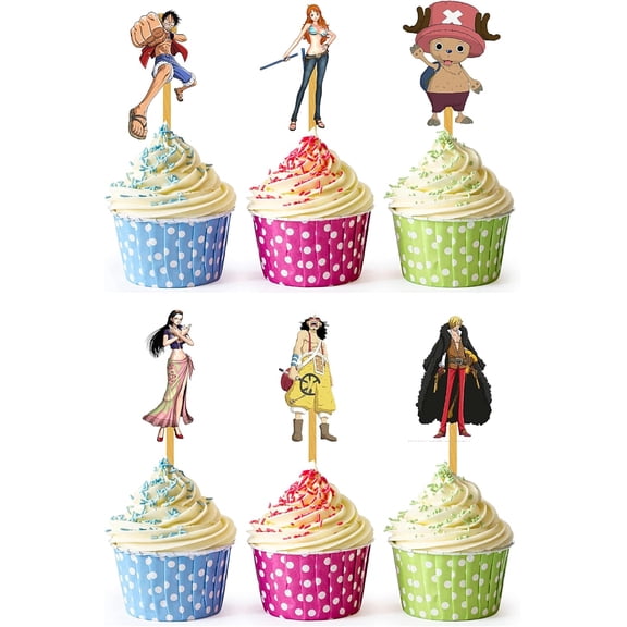 24x Pirate Adventure Cupcake Toppers – Strong Picks Happy Birthday Décor, Cupcake Decorations for Kids Birthdays