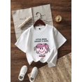 thumbnail image 2 of Tween Girls' Casual Graphic Print Round Neck Short Sleeve T-Shirt, Summer Top, 2 of 8