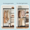 thumbnail image 4 of LEDREM Freestanding Closet Organizer with Hanging Rods & Shelves - Portable Wardrobe for Bedroom , Hallway , 65 Inch Height ,Black, 4 of 6