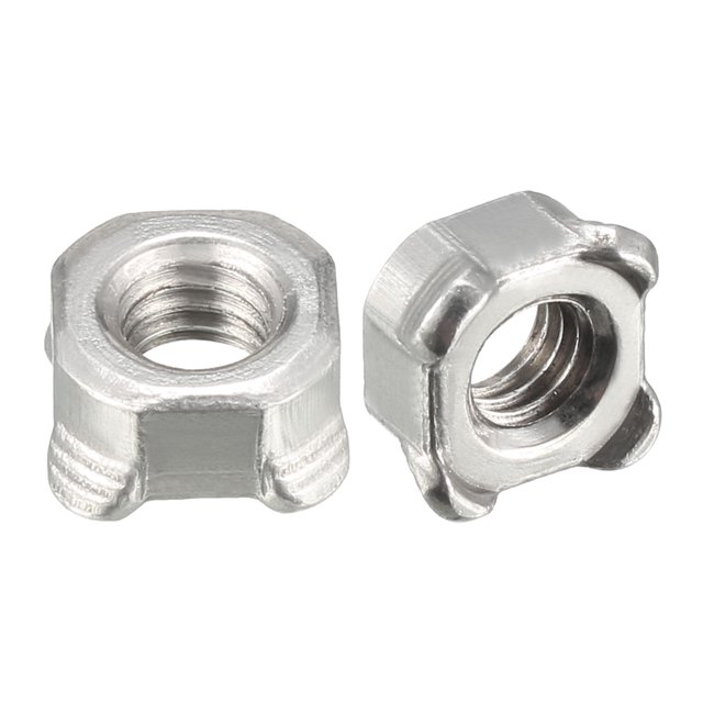 Unique Bargains M6 Square Nuts Carbon Steel Machine Screw Weld Nut 100 Pcs