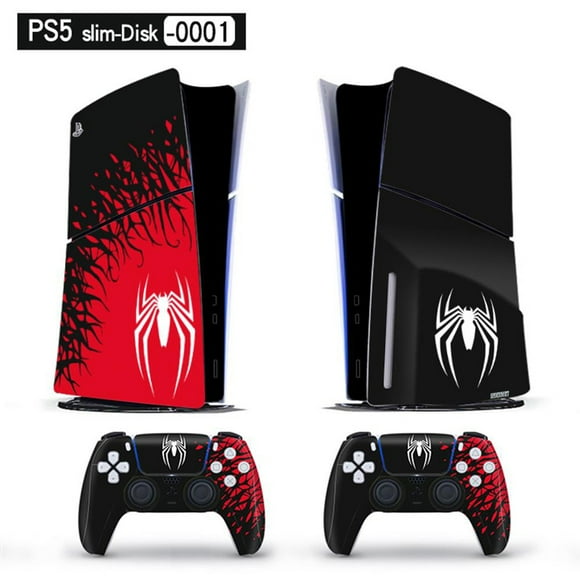 Playstation 5 Slim Ps5 Slim MARVEL Spider Man 2 Adhesive Skin Decal And Controller Stickers Set, Scratch-resistant (Disk)