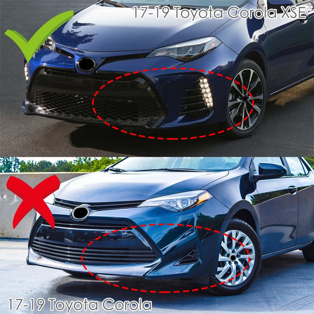 Stay Tuned Performance For 2017-2019 Toyota Corolla SE XSE Carbon Painted Front Bumper Side Aprons Lip