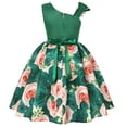 thumbnail image 3 of Elegant Girls' Rose Print Dress Evening Performance Dress, Holiday Performance Dress Princess Dress Special Occasion Dress Princess Dresses Green, 3 of 4