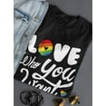 thumbnail image 3 of Love Who You Want Shaped T-Shirt Women -Smartprints Designs, Female XX-Large, 3 of 4