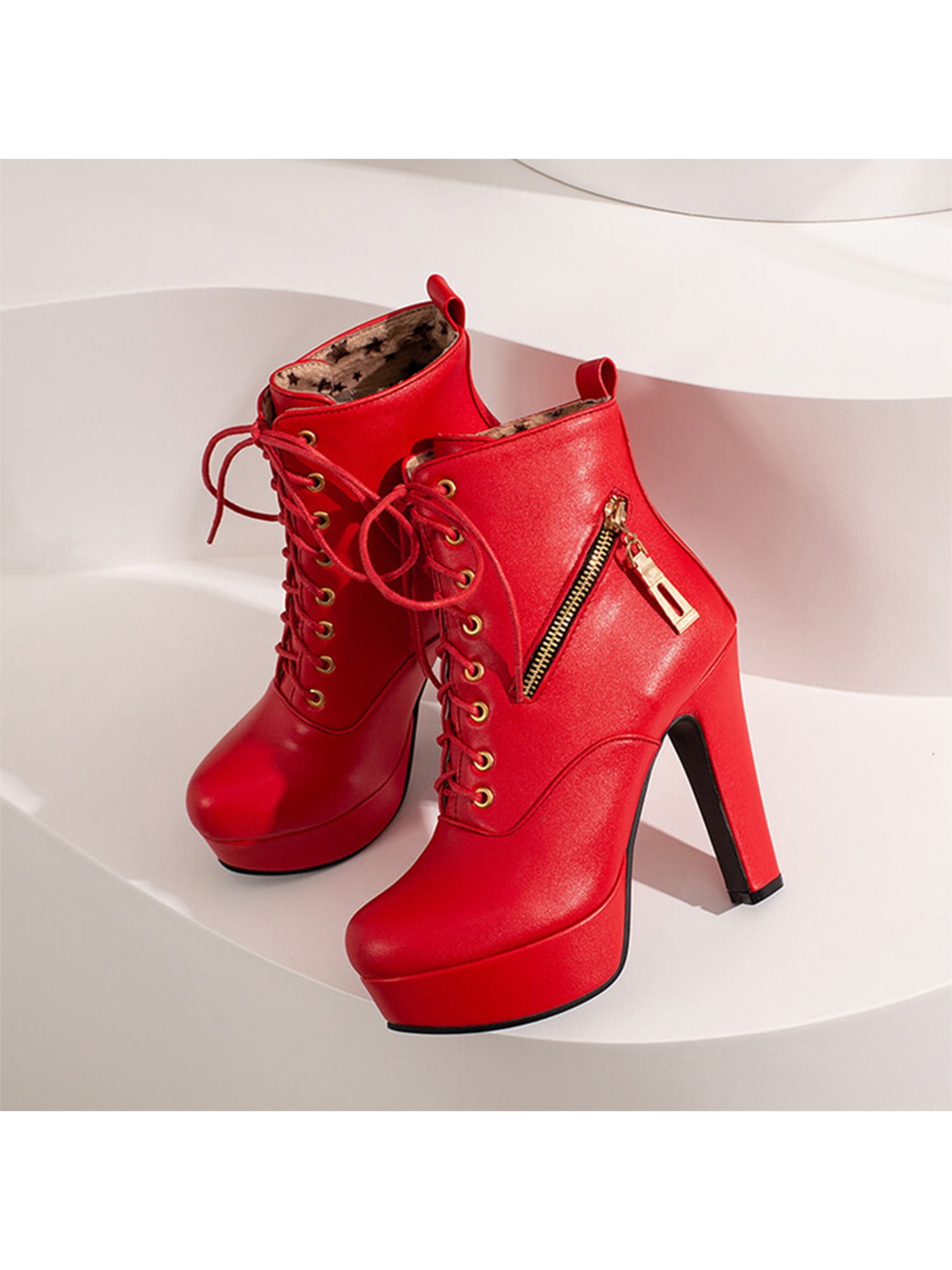 Womens Florenz Red Rouge Satin Feather Mid-heel Ankle Bootie | Nina Shoes