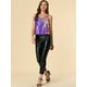 thumbnail image 3 of INSPIRE CHIC Camisola Brillante Con Lentejuelas Del Día De San Patricio Para Mujer Club Party Sparkle Cami Top Azul púrpura XL, 3 of 6