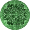 thumbnail image 1 of Ahgly Company Indoor Round Medallion Emerald Green Traditional Area Rugs, 8' Round, 1 of 4