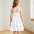 thumbnail image 6 of ITSAME Girls Slip Dresses Tiered Ruffle A-Line Sleeveless Summer Casual Tunic Dress White Size 7, 6 of 9