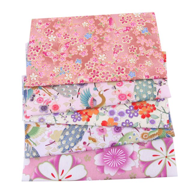Yuarrent Paquete de 5 telas de algodón, bolso de hombro a medida, costura de tela cuadrada Floral, accesorios de artesanía de retazos para el hogar, Artesanía Tipo 1 Yuarrent HA062149-01