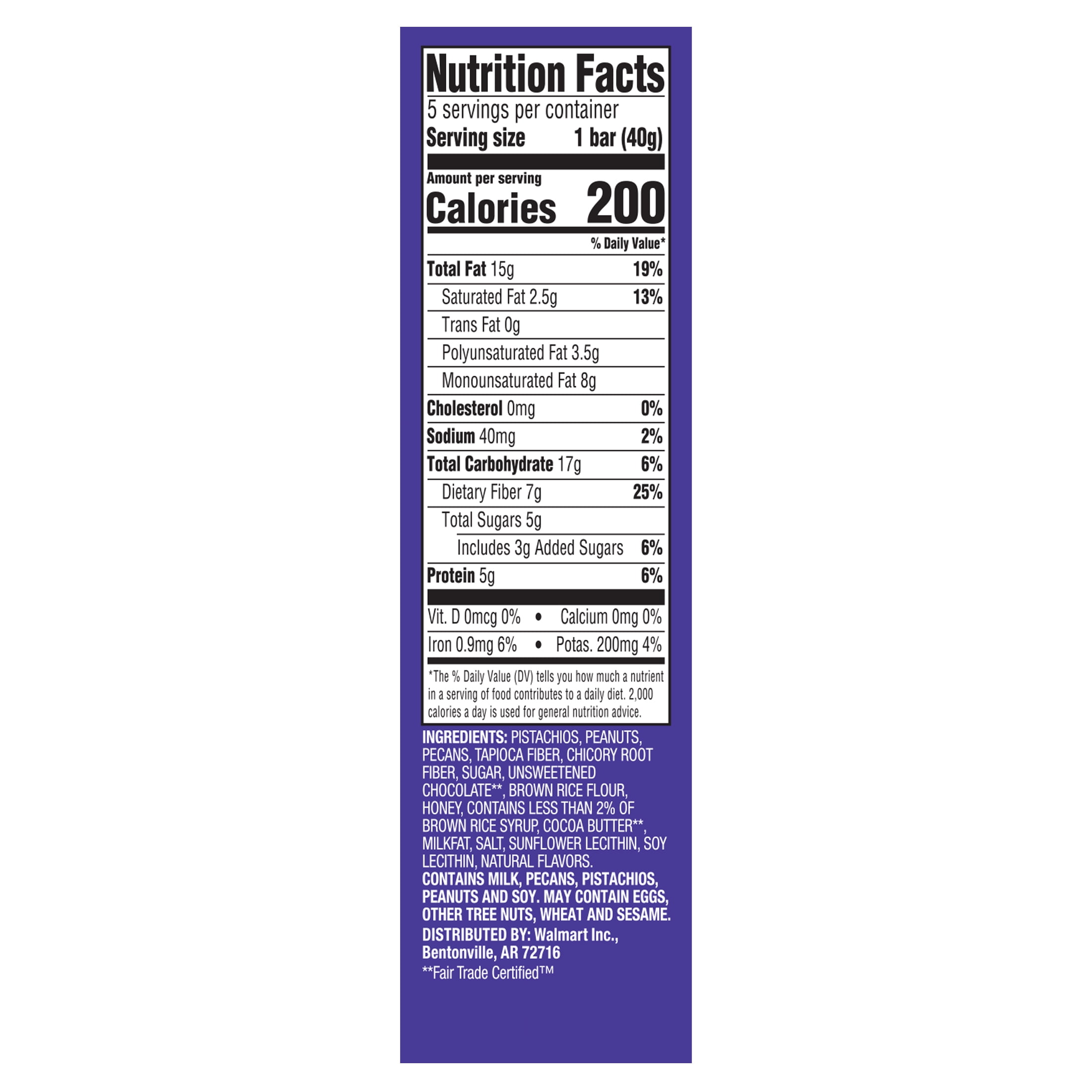 bettergoods Dark Chocolate Pistachio Pecan Nut Bars, 1.4 oz, 5 Count