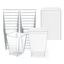 Darzheoy Plastic Dessert Cups with Lids, Appetizer Cups for Pudding, Parfait, Ice Cream, and Cocktails, Clear Disposable Serving Cups, 20 Pack