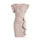thumbnail image 4 of VISgogo Vestido de manga corta ajustado para mujer, de una pieza con escote en V profundo de color sólido en 10 colores, S / M / L / XL VISgogo moda, 4 of 9