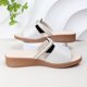 thumbnail image 5 of Bmisegm Ladies Summer Simple Dark Print Fish Mouth Slope Heel Large Size Sandal Slippers Sandals Women Summer White 7.5, 5 of 9