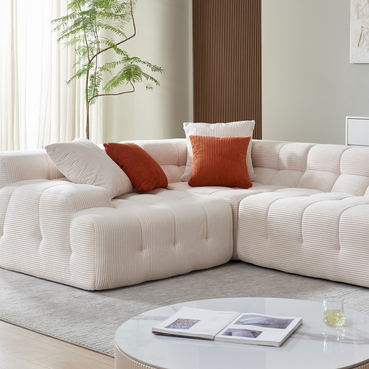 Gewnee Luxury Oversize L-Shape Sectional Couch with Chaise,Modern Modular Sofa with Deep Seat For Living Room