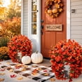 thumbnail image 4 of Scidweet Artificial Fall Hanging Flowers Outdoors, 4 Pcs Autumn Fake Faux Bougainvillea Silk Flowers Plants UV Resistant Fall Decorations for Home Garden Balcony Yard Front Porch Decor, Orange, 4 of 7
